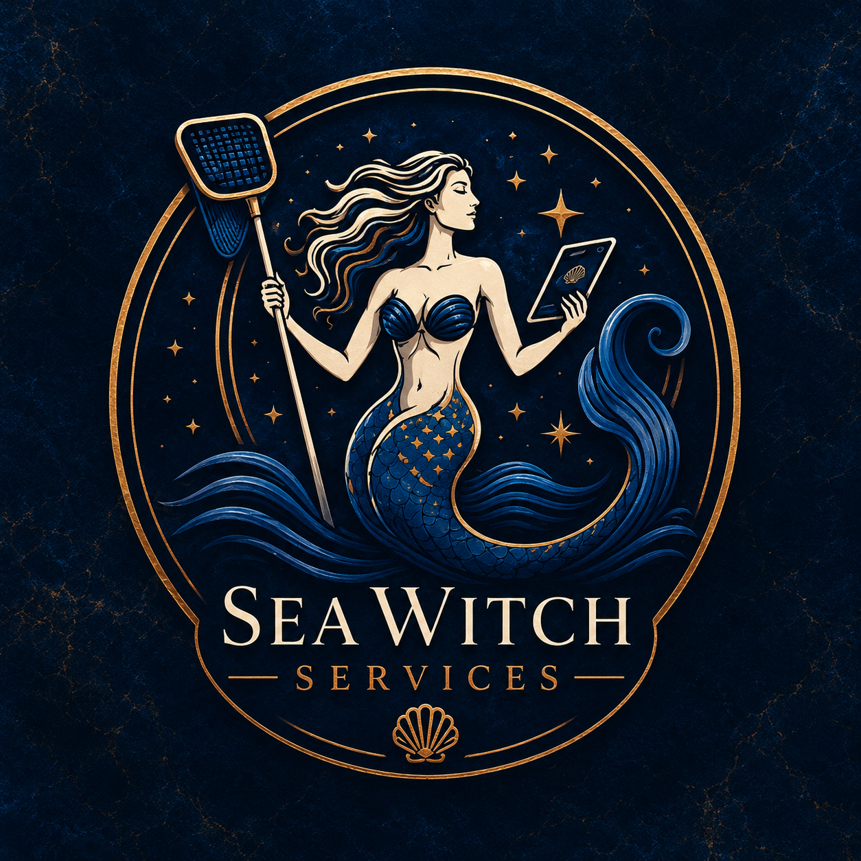 Sea Witch Services mermaid logo